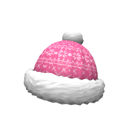 Roblox Item Pink Fluffy Festive Beanie
