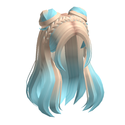 Preppy Braided Hair Half up Buns Cotton Candy's Code & Price - RblxTrade
