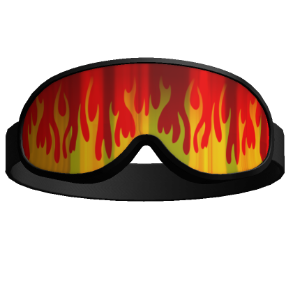 Roblox Item flaming red ski goggles