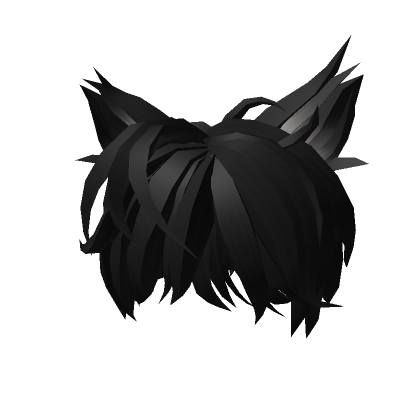 White Cat Ears Hairstyle - Roblox  White cat, Black hair roblox, Cat ears