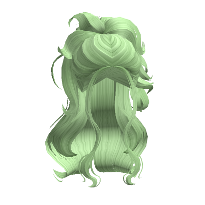 Roblox Item Royal Fairy Flowy Ponytail in Green
