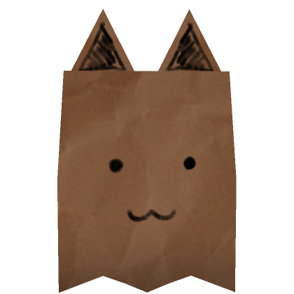 Roblox Item Cat Paper Bag Hat