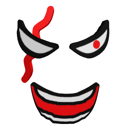 Red Serious Scar Face - Roblox
