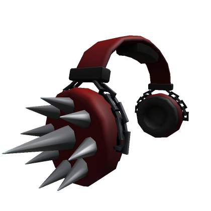 Roblox Item Red Spikey Chain Headphones