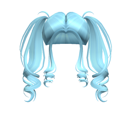 Soft Curly Pigtails in Blue | Roblox Item - Rolimon's