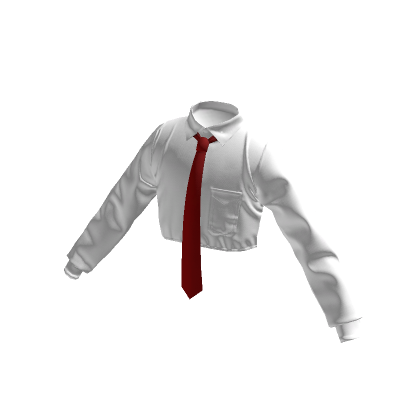 White Cropped Shirt w/ Red Tie | Roblox Item - Rolimon's