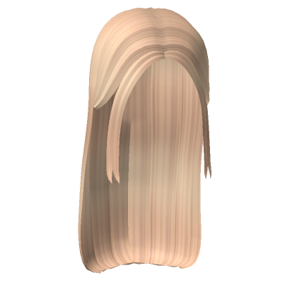 Long Natural Hairstyle with Hair Clip (Platinum) - Roblox