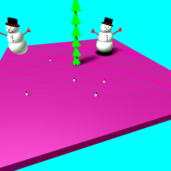 the snowman city with tree