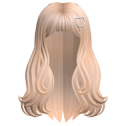 Blonde Wavy Hair with Cat Hairclip