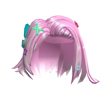 Roblox Item Pink Side-Swept Short hair w/ Clips