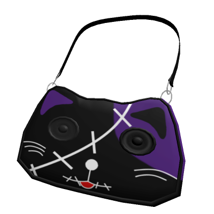 Cute Stitched Kitty Purse (Purple)