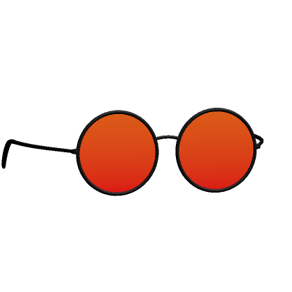 Roblox Item orange round sunglasses