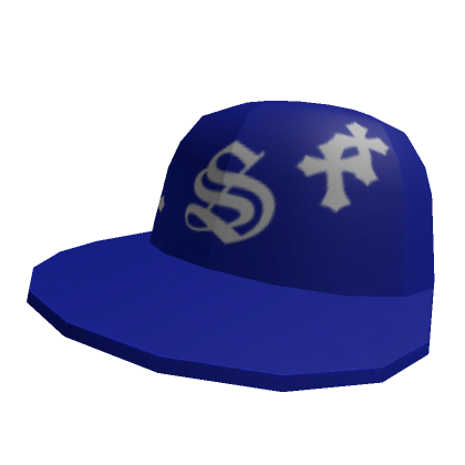 Roblox Item Y2K Baseball Cap With White Crosses 1.0 (Blue)
