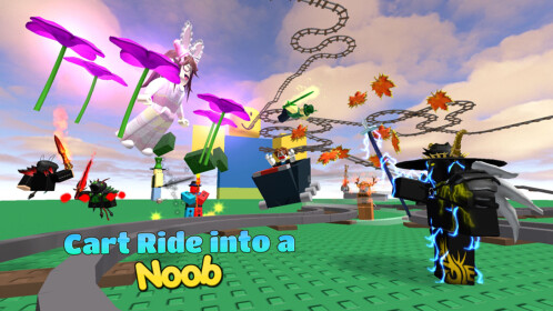 Cart Ride into a Noob! - Roblox