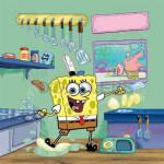 Sponge Bob in the kitchen