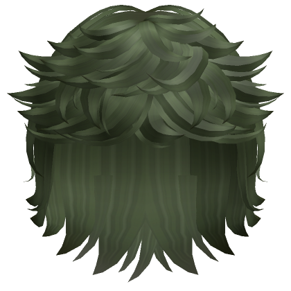 Fluffy Layered Messy Cool Boy Hair (Forest Green) - Roblox