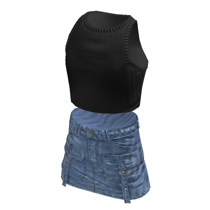 Black jean on sale skirt outfit roblox