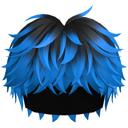 Black to Blue Fluffy Messy Cool Boy Hair - Roblox