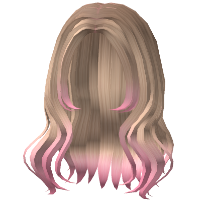 Voluminous Wavy Hair in Blonde to Pink Ombre | Roblox Item - Rolimon's