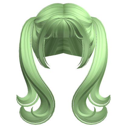 Roblox Item Cute High Spiky Pigtails (Green)