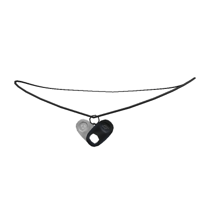 Roblox Item Pop Tab Heart Necklace 1.0 - Silver & Black