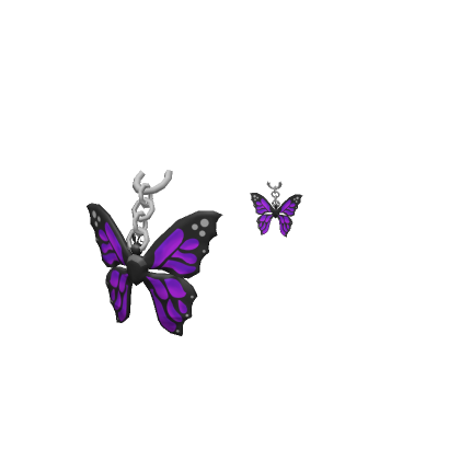 Roblox Item Purple  Butterfly Earrings