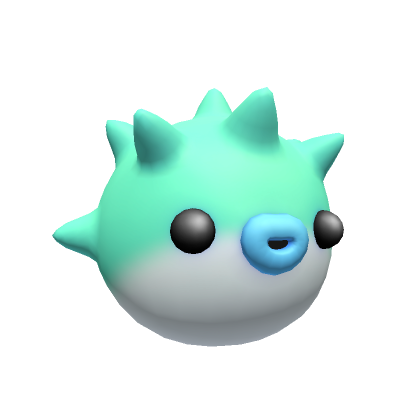 Blue Puffer Fish Head - Roblox