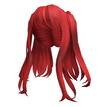 Roblox Item Loose Long Bangs Anime Pigtails in Red