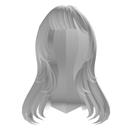 Wavy Anime Hair w/ Blunt Bangs (White) | Roblox Item - Rolimon's