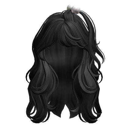 Cute Wavy Hair with Pom poms(Black)