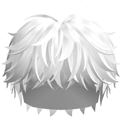 Messy Fluffy Anime Hair (White) - Roblox