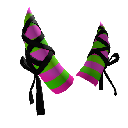 Criss-Cross Ribbon Horns Neon Watermelon