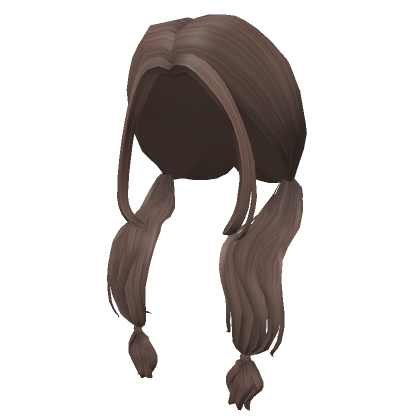 Roblox Item Flowy Tied Front Pigtails in Brown