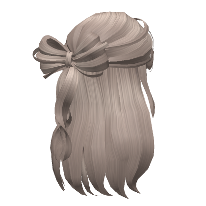Wavy Cute Hair with Ribbon in Ash | Roblox Item - Rolimon's