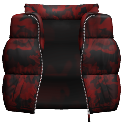 Colete Puffer Vermelho Camo - Roblox