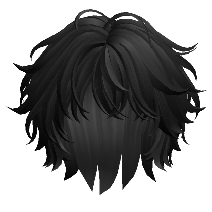 Long Length Messy Hair(Black) - Roblox