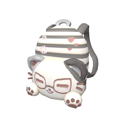 Kawaii Nerd Kitty Backpack in Tan | Roblox Item - Rolimon's