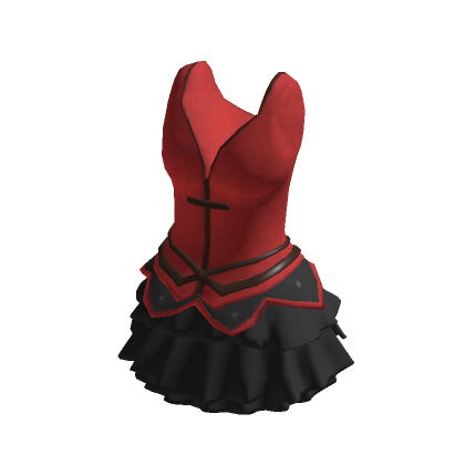 Roblox Item 🖤 Anime Soldier Dress Cutie Red and Black