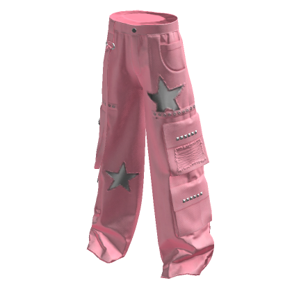 Stars Y2k Cargo Pants Pink 