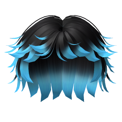 Blue Fluffy Messy hair - Roblox