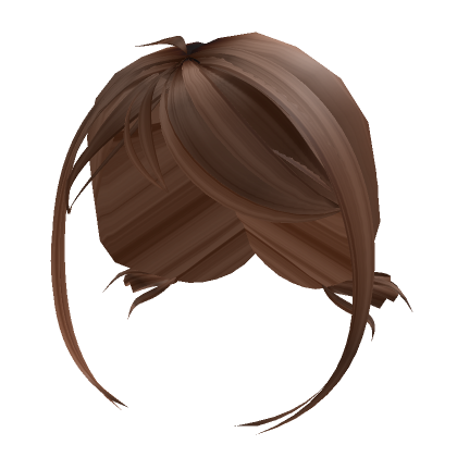 Roblox Item ɞ | soft messy brown low bun pigtails
