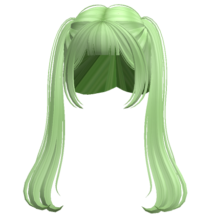 Green twintail top wig