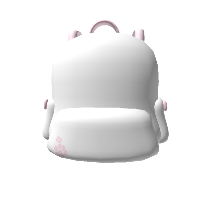 paw print kawaii backpack ( white w/ pink paw )'s Code & Price - RblxTrade