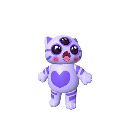 Mini Purple Alien Cat