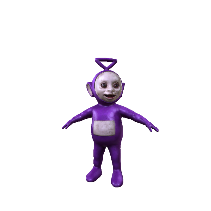scary creepy purple teletubbies horror human meme