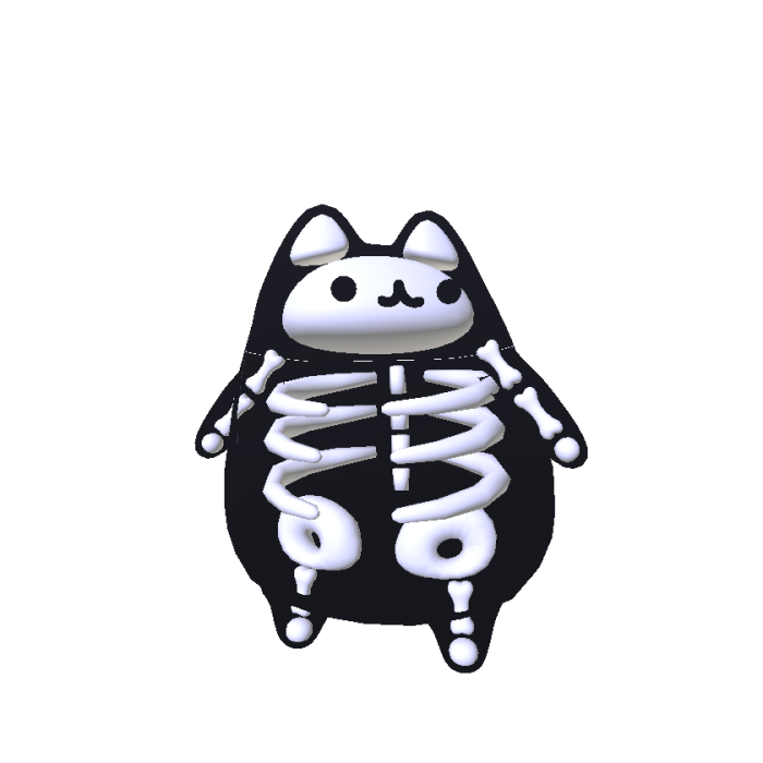 Mini Kawaii Skeleton Cat
