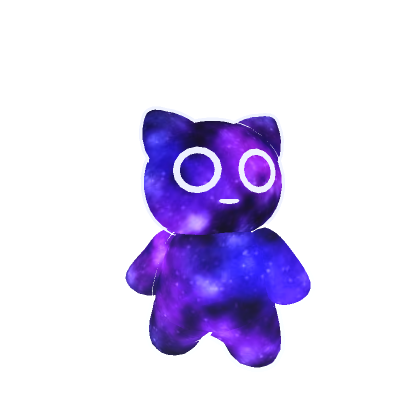 2D Cute Neon Galaxy Mini Cat