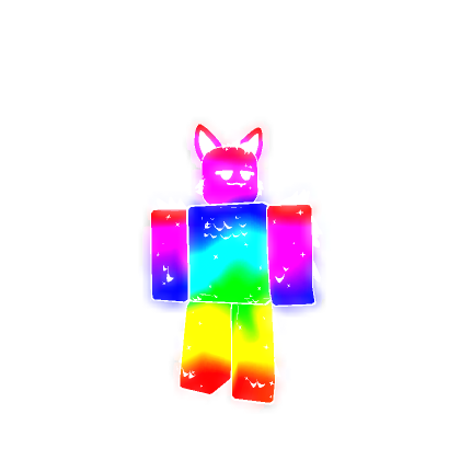 Glowing Rainbow Fluffy Space Cat