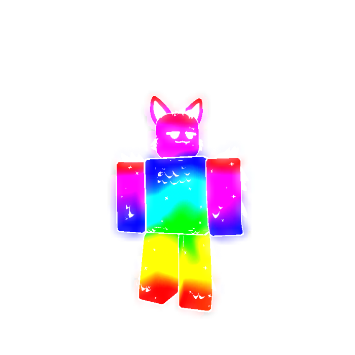 Glowing Rainbow Fluffy Space Cat