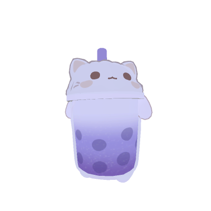 Mini Kawaii Boba Cat (Purple)